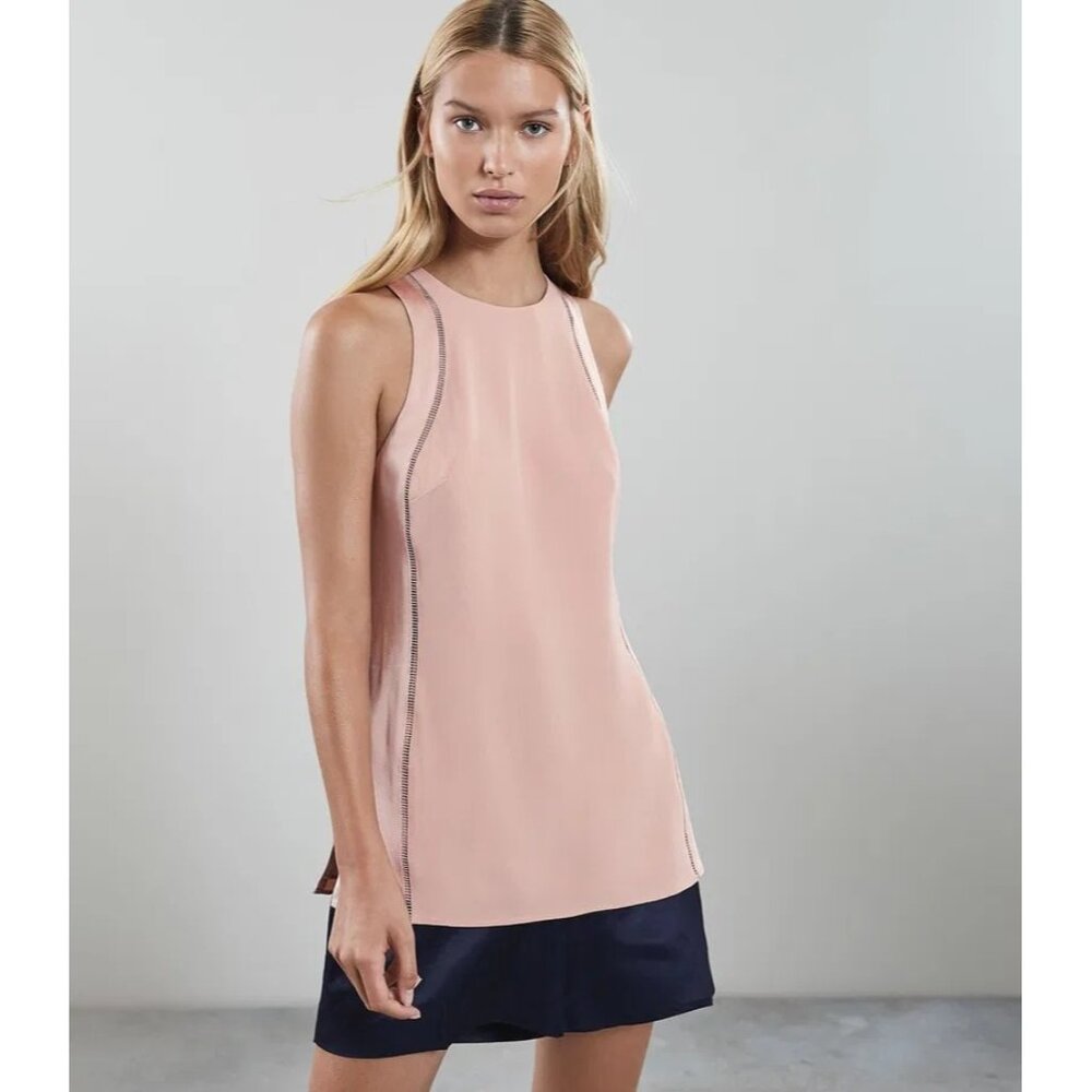 Reiss Olive Ladder Detail Sleeveless Top in Pink Size 4